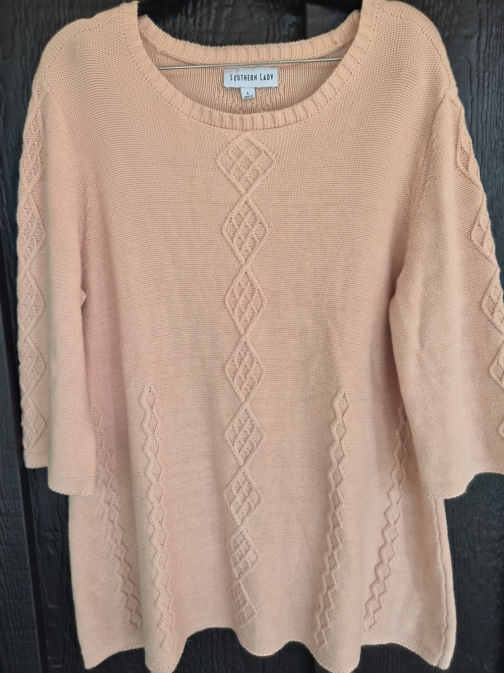Southern Lady Peach Knit Sweater